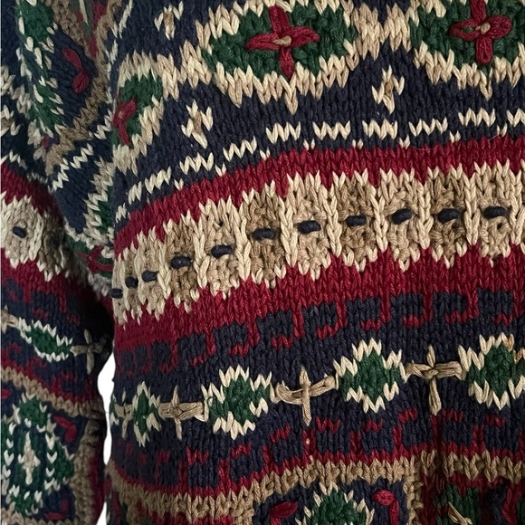 Vintage Cape Isle Chunky hand knitted gorgeous women’s sweater. Size large. - Picture 7 of 13